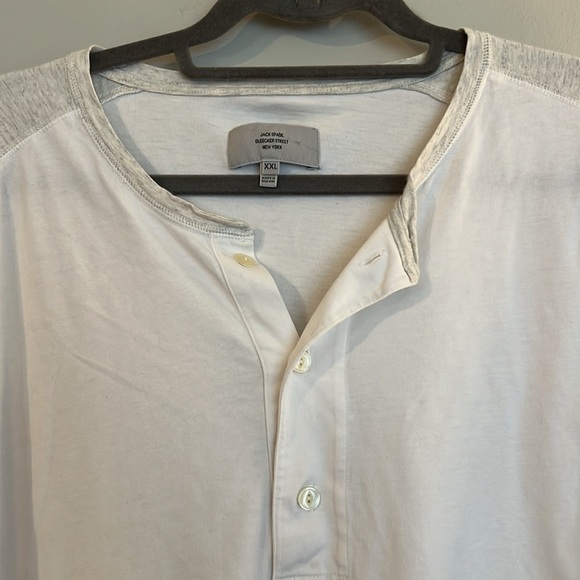 Jack Spade White and Heathered Gray Henley Shirt​ - Picture 2 of 3